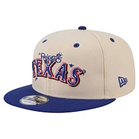 Men's New Era  Cream/Royal Texas Rangers Team Art 9FIFTY Snapback Hat