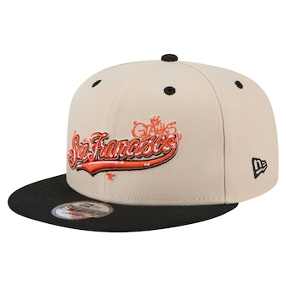 Men's New Era  Cream/Black San Francisco Giants Team Art 9FIFTY Snapback Hat