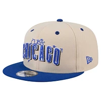 Men's New Era  Cream/Royal Chicago Cubs Team Art 9FIFTY Snapback Hat