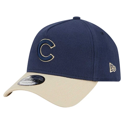 Men's New Era Navy Chicago Cubs  Moleskin A-Frame 9FORTY Adjustable Hat