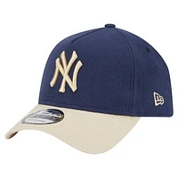 Men's New Era Navy New York Yankees  Moleskin A-Frame 9FORTY Adjustable Hat