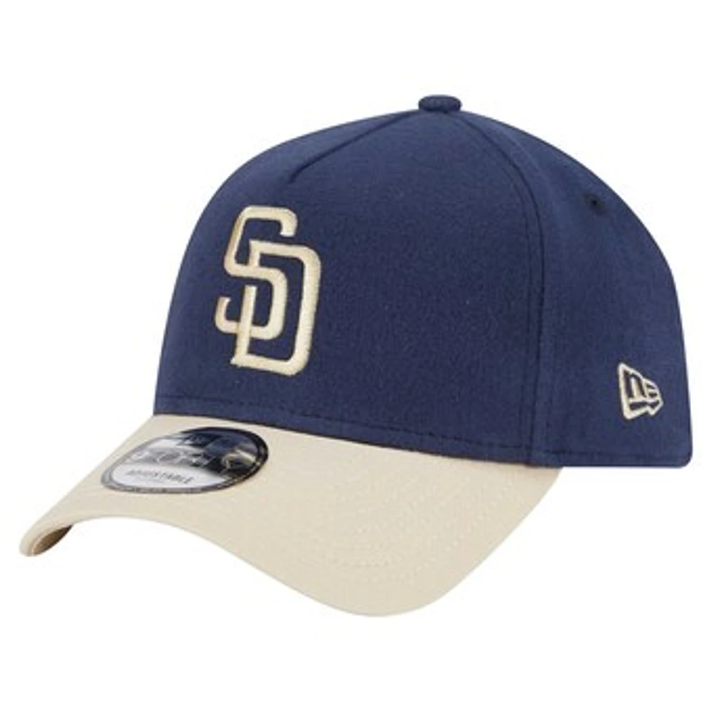 Men's New Era Navy San Diego Padres Moleskin Crown A-Frame 9FORTY Adjustable Hat