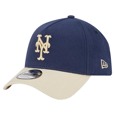 Men's New Era Navy New York Mets  Moleskin A-Frame 9FORTY Adjustable Hat