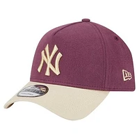 Men's New Era Maroon New York Yankees  Moleskin A-Frame 9FORTY Adjustable Hat