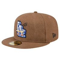 Men's New Era  Brown Los Angeles Dodgers Logo Scribble 59FIFTY Fitted Hat