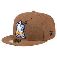 Men's New Era  Brown California Angels Logo Scribble 59FIFTY Fitted Hat