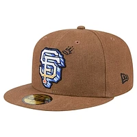 Men's New Era  Brown San Francisco Giants Logo Scribble 59FIFTY Fitted Hat