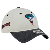 Men's New Era  Cream/Black Arizona Diamondbacks Classic Sidescript 9TWENTY Adjustable Hat