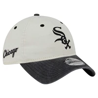 Men's New Era  Cream/Black Chicago White Sox Classic Sidescript 9TWENTY Adjustable Hat