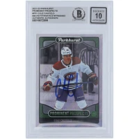 Cole Caufield Montreal Canadiens Autographed 2021-22 Upper Deck Parkhurst Prominent Prospects #PP1 Beckett Fanatics Witnessed Authenticated 10 Rookie Card