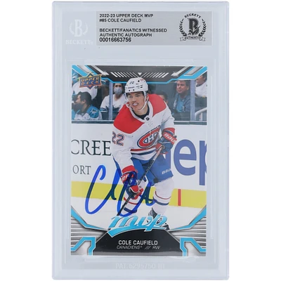 Cole Caufield Montreal Canadiens Autographed 2022-23 Upper Deck MVP #85 Beckett Fanatics Witnessed Authenticated Card