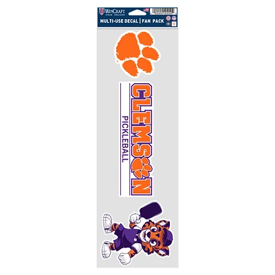 WinCraft Clemson Tigers 4" x 12" Pickleball Fan Decal Three-Pack