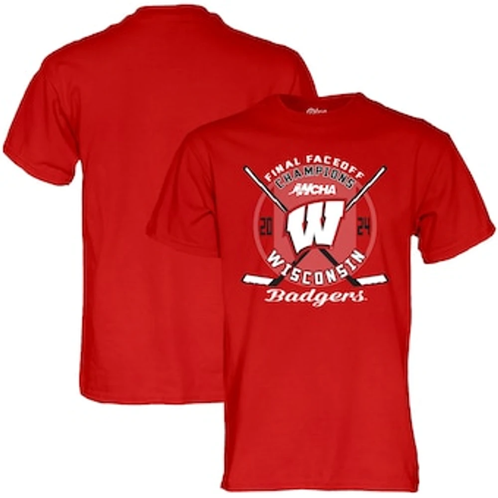 Unisex Blue 84  Red Wisconsin Badgers 2024 WCHA Women's Hockey Conference Tournament Champions T-Shirt