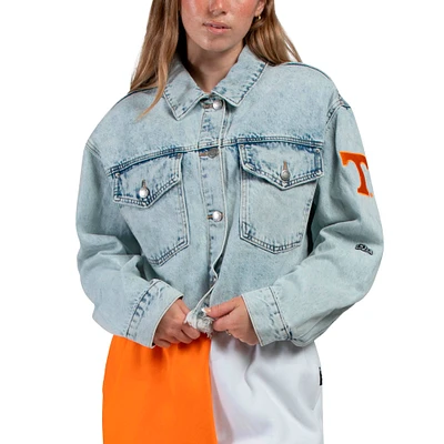 Women's Hype and Vice Denim Tennessee Volunteers Lightwash Full-Button Jean Jacket