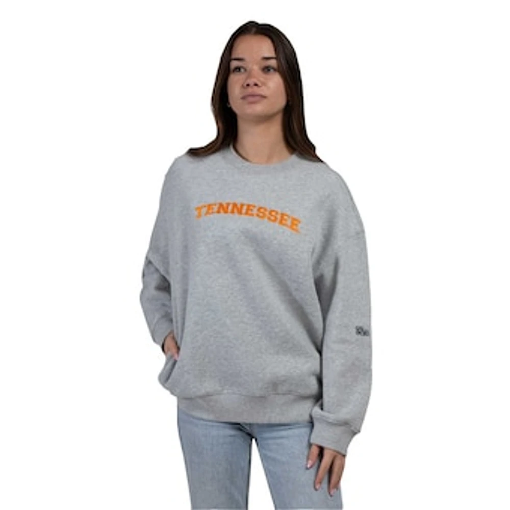 Women's Hype and Vice Heather Gray Tennessee Volunteers Offside Pullover Sweatshirt