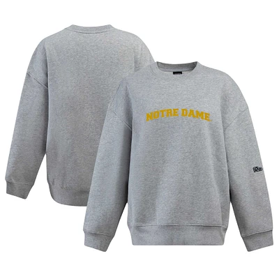 Women's Hype and Vice Heather Gray Notre Dame Fighting Irish Offside Pullover Sweatshirt