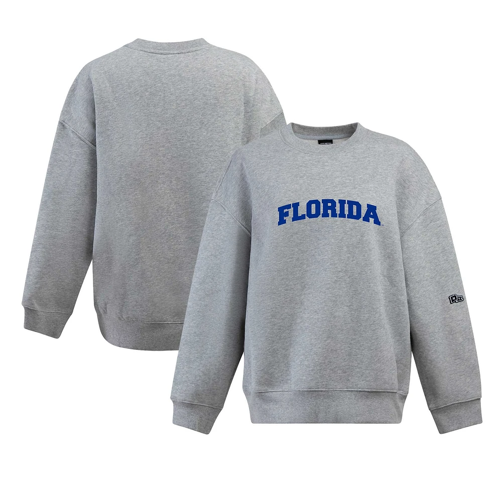 Women's Hype and Vice Heather Gray Florida Gators Offside Pullover Sweatshirt