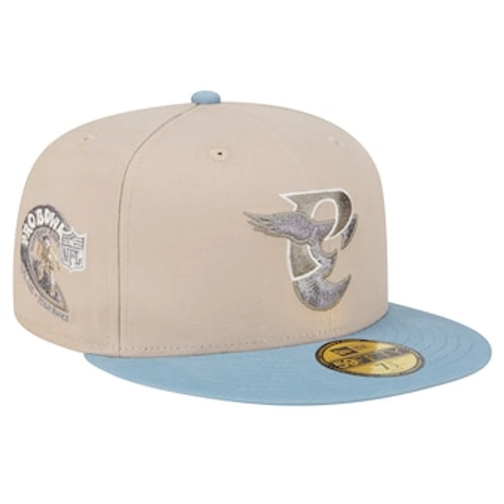 Men's New Era Stone/Light Blue Philadelphia Eagles City Originals Lifestyle Two-Tone 59FIFTY Fitted Hat