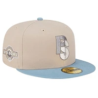 Men's New Era Stone/Light Blue Pittsburgh Steelers City Originals Lifestyle Two-Tone 59FIFTY Fitted Hat