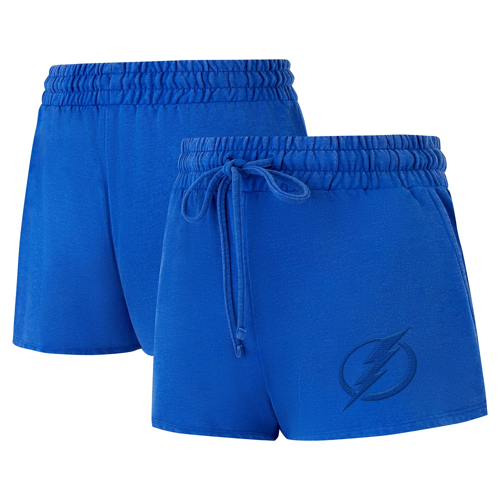 Women's Concepts Sport Blue Tampa Bay Lightning Volley Fleece Shorts