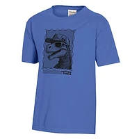 Youth ComfortWash Blue Clemson Tigers Dino Cap T-Shirt