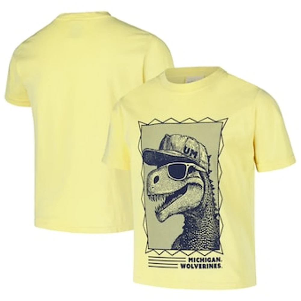 Youth ComfortWash Maize Michigan Wolverines Dino Cap T-Shirt