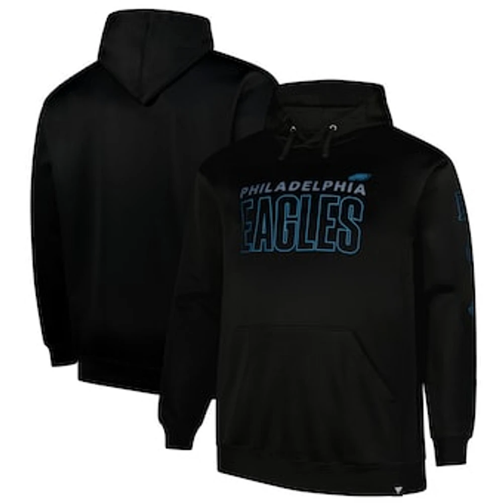 Men's Fanatics  Black Philadelphia Eagles Big & Tall Fleece Pullover Hoodie