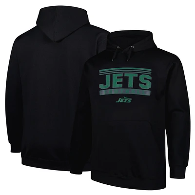 Men's Fanatics  Black New York Jets Big & Tall Fleece Pullover Hoodie