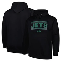 Men's Fanatics  Black New York Jets Big & Tall Fleece Pullover Hoodie