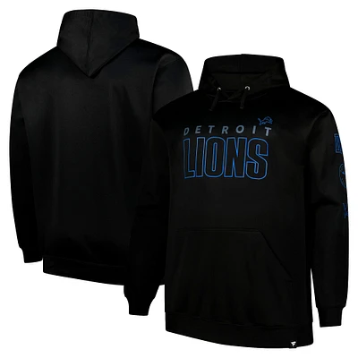 Men's Fanatics  Black Detroit Lions Big & Tall Fleece Pullover Hoodie