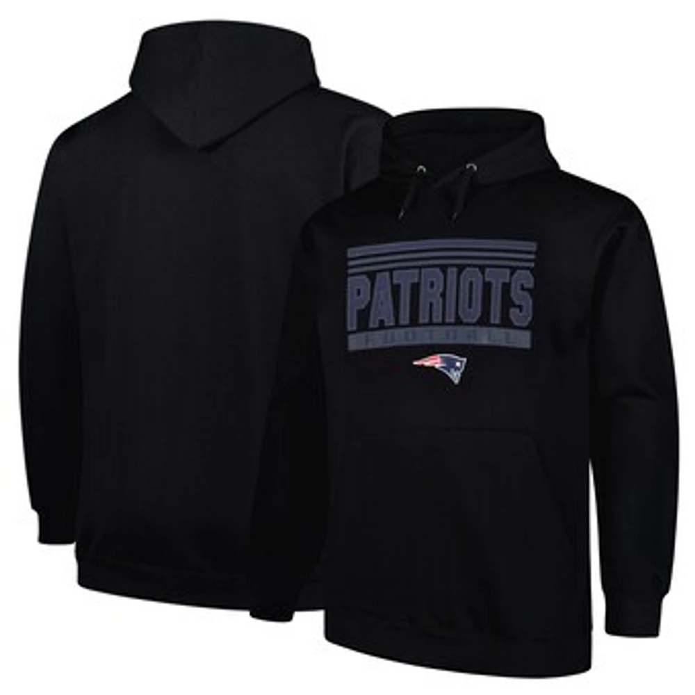 Men's Fanatics  Black New England Patriots Big & Tall Fleece Pullover Hoodie