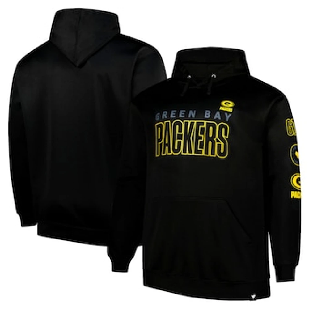 Men's Fanatics  Black Green Bay Packers Big & Tall Fleece Pullover Hoodie