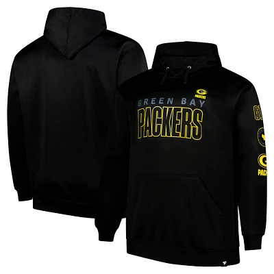 Men's Fanatics  Black Green Bay Packers Big & Tall Fleece Pullover Hoodie