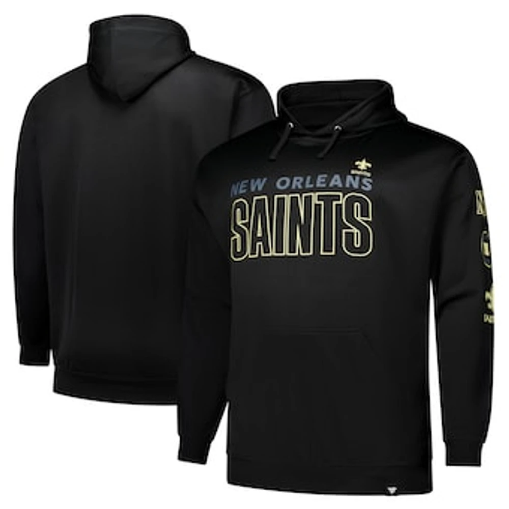 Men's Fanatics  Black New Orleans Saints Big & Tall Fleece Pullover Hoodie