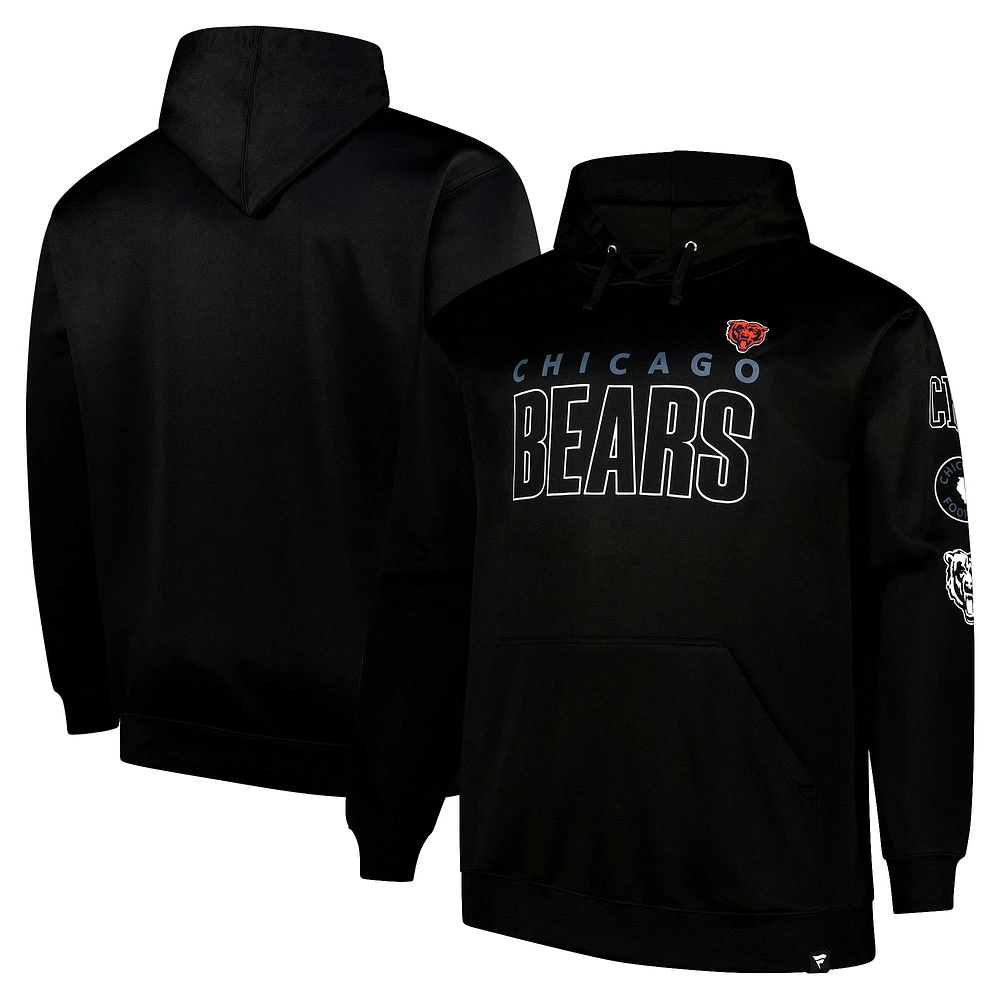 Men's Fanatics  Black Chicago Bears Big & Tall Fleece Pullover Hoodie