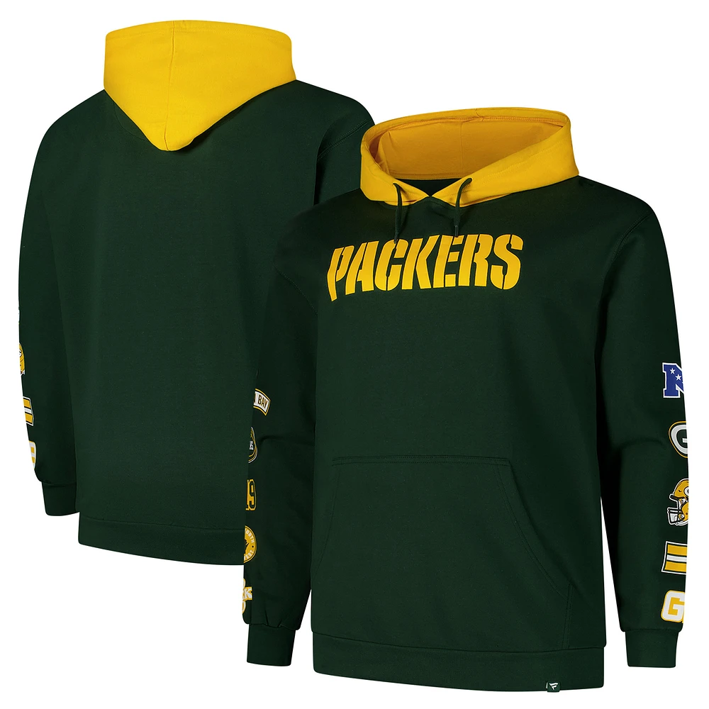 Men's Fanatics Green Bay Packers Big & Tall Patched Out Pullover Hoodie