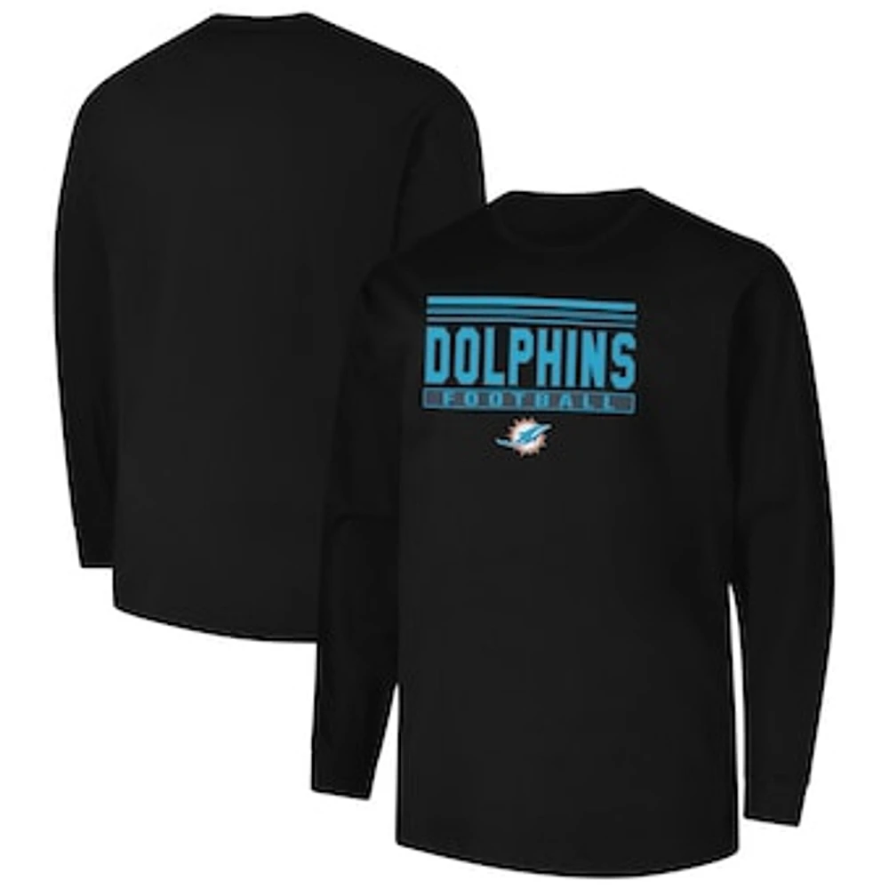 Men's Profile  Black Miami Dolphins Big & Tall Pop Long Sleeve T-Shirt