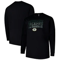 Men's Profile  Black Green Bay Packers Big & Tall Pop Long Sleeve T-Shirt