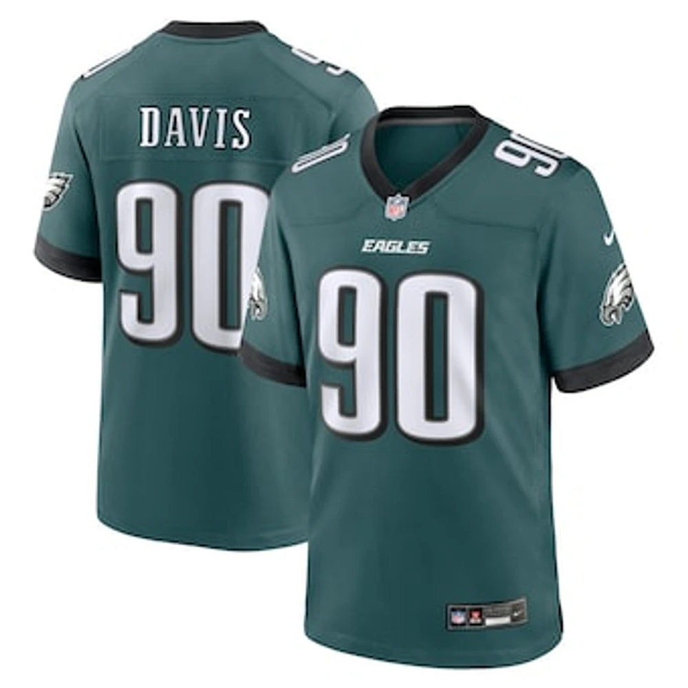 Men's Nike Jordan Davis Midnight Green Philadelphia Eagles Team Game Jersey