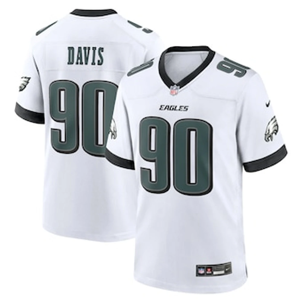 Men's Nike Jordan Davis White Philadelphia Eagles Game Jersey