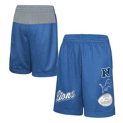 Youth Blue Detroit Lions Game Time Color-Block Shorts