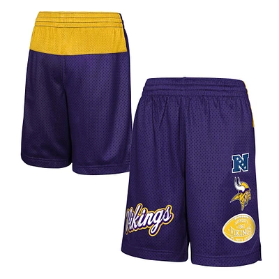 Youth Purple Minnesota Vikings Game Time Color-Block Shorts