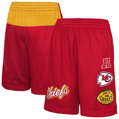 Youth Red Kansas City Chiefs Game Time Color-Block Shorts