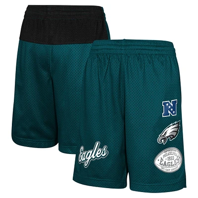 Youth Midnight Green Philadelphia Eagles Game Time Color-Block Shorts