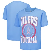 Youth Light Blue Tennessee Titans Oilers Throwback Stitched Up Retro Logo T-Shirt