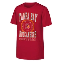 Youth Red Tampa Bay Buccaneers Stitched Up Retro Logo T-Shirt