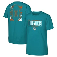 Youth Outerstuff Aqua Miami Dolphins The Blitz Cotton T-Shirt