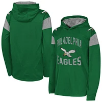 Youth Kelly Green Philadelphia Eagles The Champ is Here Retro Long Sleeve Hoodie T-Shirt