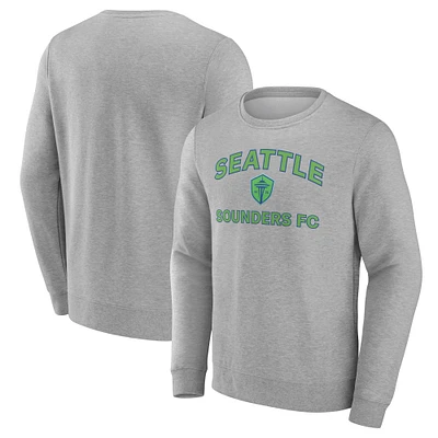 Men's Heather Gray Seattle Sounders FC Heart & Soul Pullover Sweatshirt