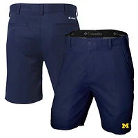 Men's Columbia Navy Michigan Wolverines Omni-Wick Lie Angle Shorts